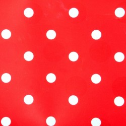 Adhesivo decorativo rojo con puntos
