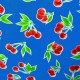 Blue Cerezas oilcloth