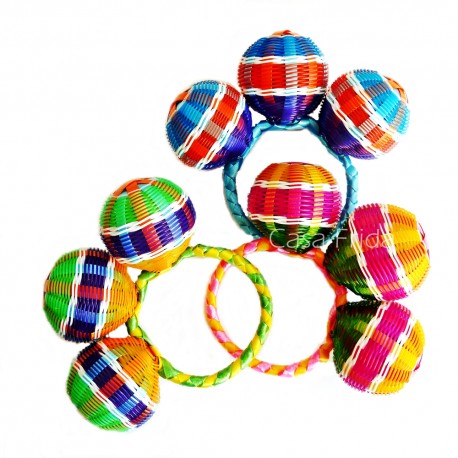Hochet Tresse Triple Jouet Bebe Maracas Mexicain Enfant Casa Frida