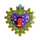 Green Frida Kahlo Painted heart