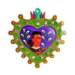 Coeur peint Frida Kahlo Vert