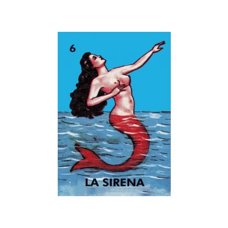 Notebook La Sirena - A6 Loteria notebook with a mermaid - Casa Frida