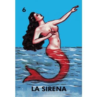 Notebook La Sirena - A6 Loteria notebook with a mermaid - Casa Frida