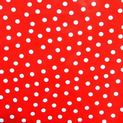 White Polka dots oilcloth