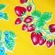 Yellow Fresas oilcloth