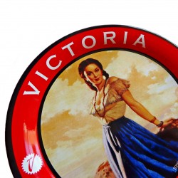 Sous verre vintage bière Victoria avec pin up latine rétro