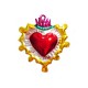 Tin sacred heart in red and yellow - Mexican folk art - Casa Frida