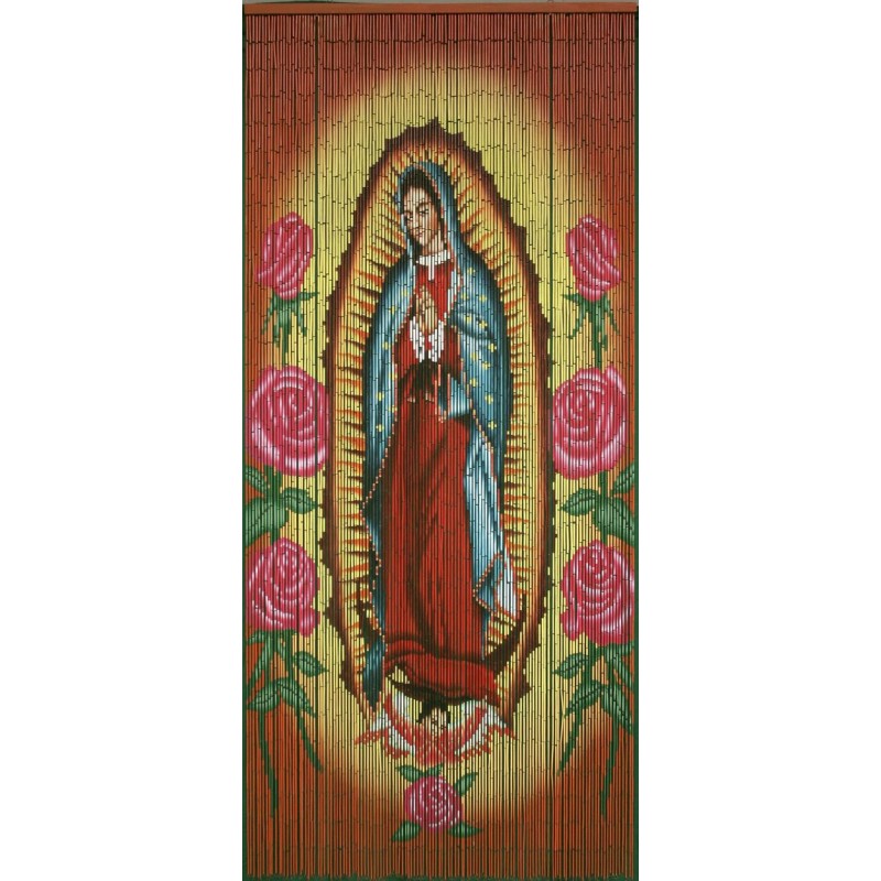 Door Curtain Virgin Of Guadalupe, How To Make A Bamboo Beaded Curtain