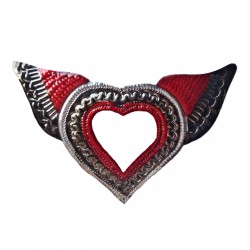 Winged sacred heart with mirror