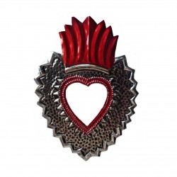 Sacred heart with cross and mirror