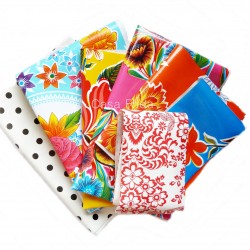 7 pieces oilcloth set - Mexican retro fabric for DIY - Casa Frida