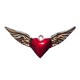 Tin winged sacred heart - Mexican artcraft tattoo style - Casa Frida