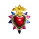 Tin sacred heart with spiked halo - Yellow - Religous decor - Casa Frida