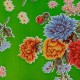 Green Crisantemos oilcloth