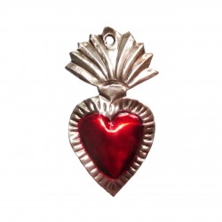 Tin sacred heart with large flame