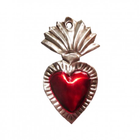 Tin sacred heart with large flame