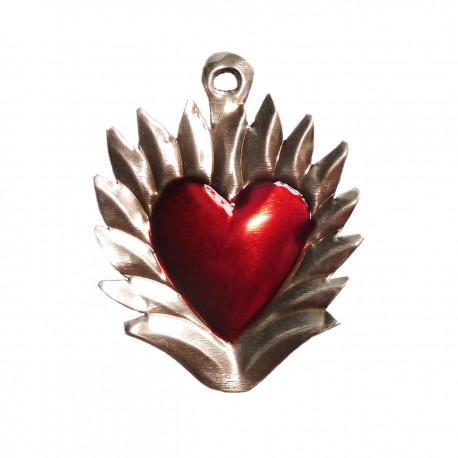 Sagrado corazón con halo de llamas