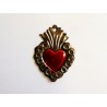 Ex voto coeur sacré avec bordure fleurie