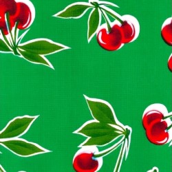 Green Cerezas oilcloth