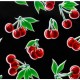 Black Cerezas oilcloth