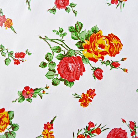 White Rosedal oilcloth