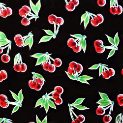 Black Cerezas oilcloth