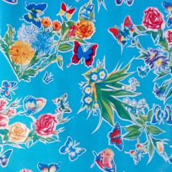 Blue Mariposas oilcloth