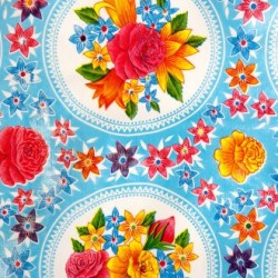 Oilcloth offcut Rosario Blue