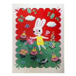 Poster Lapin dans le jardin