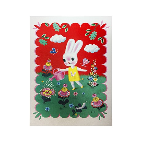 Poster Rabbit in the garden