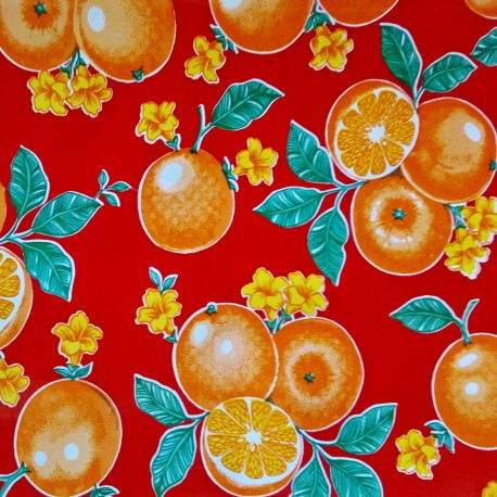 Hule Naranjas Rojo