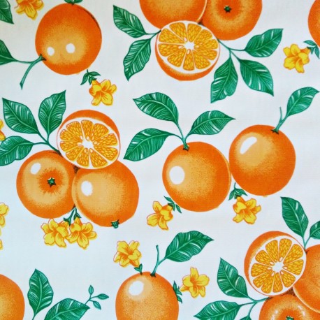 Oilcloth Naranjas White