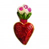 Coeur sacré à fleurs Vert