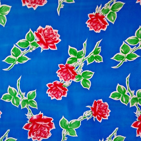 Oilcloth Rosas Blue
