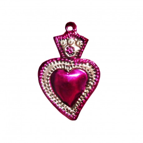 Small sacred heart with flower Pink