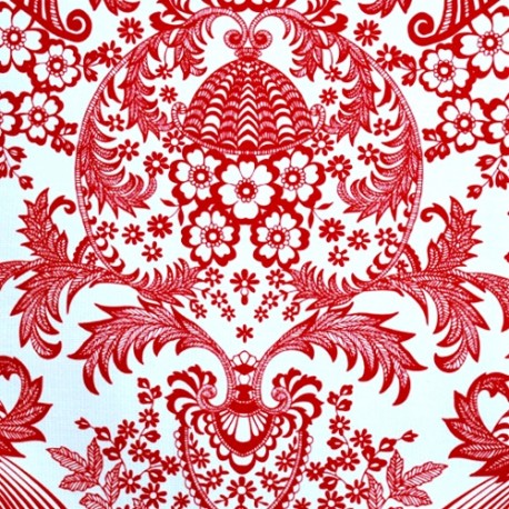 Red Lace Fabric by Casa Collection