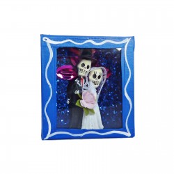 Cajita de calaveras Los novios Azul