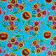 Blue Dulce flor oilcloth