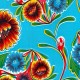 Blue Dulce flor oilcloth