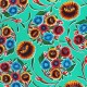 Turquoise Dulce flor oilcloth