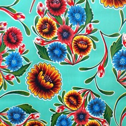 Turquoise Dulce flor oilcloth