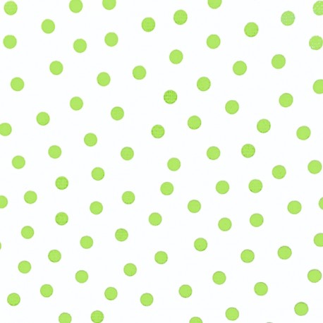 Green Polka dots oilcloth - Mexican spotty vinyl fabric - Casa Frida