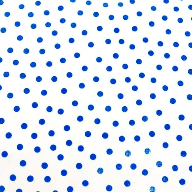 Royal blue Polka dots oilcloth - Spotty vinyl fabric - Casa Frida