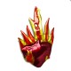 Flaming heart tin ornament