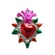 Tin sacred heart with spiked halo Pink