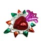 Tin sacred heart with spiked halo Pink