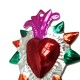 Tin sacred heart with spiked halo Pink
