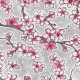 Grey Flor de cereza oilcloth