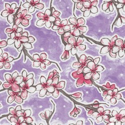 Lilac Flor de cereza oilcloth
