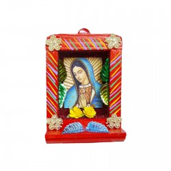 Pequeño nicho Virgen de Guadalupe Rojo